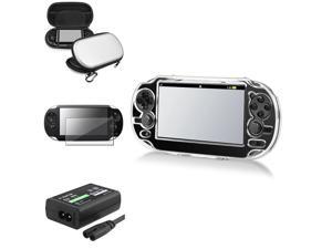 eForCity Crystal Case Cover + Silver Hard EVA Case Cover Pouch + Film Protector + AC Adapter US Plug Compatible With Sony PS Vita eForCity Crystal Case Cover + Silver Hard EVA Case Cover Pouch + Film Protector + AC Adapter US Plug Compatible With Sony PS Vita