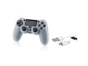 eForCity White Silicone Skin PS4 Controller Case with FREE 6FT White Micro USB 2-in-1 Cable Compatible with Sony PlayStation 4 eForCity White Silicone Skin PS4 Controller Case with FREE 6FT White Micro USB 2-in-1 Cable Compatible with Sony PlayStation 4