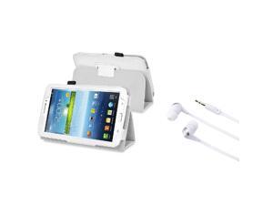 eForCity White Leather Case Stand Pouch Cover+3.5mm Headset White In-ear Stereo Compatible With Samsung© Galaxy Tab 3 7.0 P3200 eForCity White Leather Case Stand Pouch Cover+3.5mm Headset White In-ear Stereo Compatible With Samsung© Galaxy Tab 3 7.0 P3200