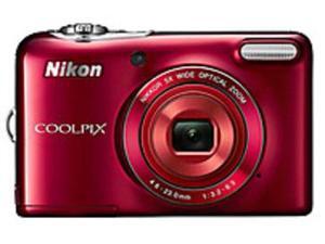 Nikon CoolPix L30 26438 20.1 Megapixels Digital Camera - 5x Optical/4x Digital Zoom - 3-inch LCD Display - 4.6-23 mm Lens - Red Nikon CoolPix L30 26438 20.1 Megapixels Digital Camera - 5x Optical/4x Digital Zoom - 3-inch LCD Display - 4.6-23 mm Lens - Red