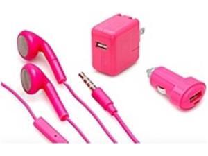 Aduro IP3-3P-BND03 Mobile Charging Bundle - 3 piece - Pink - 2.1amp Aduro IP3-3P-BND03 Mobile Charging Bundle - 3 piece - Pink - 2.1amp
