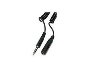 Steren Stereo Coiled Audio Extension Cable - Phono Male - Phono Female - 25ft - Black Steren Stereo Coiled Audio Extension Cable - Phono Male - Phono Female - 25ft - Black
