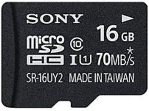 Sony SR16UY2A/TQ 16 GB Class 10 MicroSDHC Memory Card with Adapter Sony SR16UY2A/TQ 16 GB Class 10 MicroSDHC Memory Card with Adapter