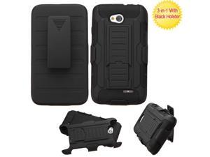 Black Car Armor Protector Cover Case w/Stand for LG Ultimate 2 Optimus L70 Black Car Armor Protector Cover Case w/Stand for LG Ultimate 2 Optimus L70