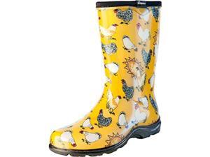 Size 8 Rain/Garden Chicken Print Garden Boots, Daffodil Yellow, Women's Sloggers Size 8 Rain/Garden Chicken Print Garden Boots, Daffodil Yellow, Women's Sloggers
