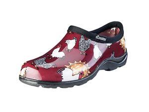 Size 7, Barn Red, Chicken Print Women's Rain And Garden Shoe Sloggers 5116CBR07 Size 7, Barn Red, Chicken Print Women's Rain And Garden Shoe Sloggers 5116CBR07