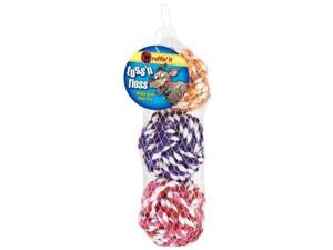 3Pk Toss 'N Floss Rope Ball In Mesh Bag For Pets Ruffin It Pet Supplies 7N18213 3Pk Toss 'N Floss Rope Ball In Mesh Bag For Pets Ruffin It Pet Supplies 7N18213