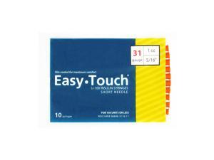 Easy Touch Insulin Syringes 31 Gauge 1cc 5/16 in - 10 ea. Easy Touch Insulin Syringes 31 Gauge 1cc 5/16 in - 10 ea.