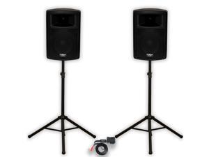 Podium Pro PP1003A DJ 10" Powered Speakers Bluetooth and Stands PA Karaoke Band Podium Pro PP1003A DJ 10" Powered Speakers Bluetooth and Stands PA Karaoke Band