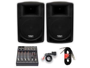 Podium Pro Audio PP1006A Battery Powered 10" MP3 Speakers, Bluetooth, Mixer and Cables 1000 Watt P1006ASET3B Podium Pro Audio PP1006A Battery Powered 10" MP3 Speakers, Bluetooth, Mixer and Cables 1000 Watt P1006ASET3B