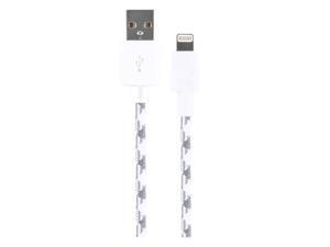Verizon Braided Lightning Charge and Sync Cable for Apple iPhone 6, iPad Air, iPad Pro, iPhone 5 - White / Gray Verizon Braided Lightning Charge and Sync Cable for Apple iPhone 6, iPad Air, iPad Pro, iPhone 5 - White / Gray