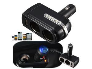 DC 12V/24V 2 Socket 1 USB Port Adapter Splitter Car Cigarette Lighter Charger DC 12V/24V 2 Socket 1 USB Port Adapter Splitter Car Cigarette Lighter Charger