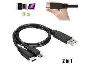 2 in1 USB 2.0 Male to Type C USB 3.1 Micro USB Data Fast Charger Splitter Cable 2 in1 USB 2.0 Male to Type C USB 3.1 Micro USB Data Fast Charger Splitter Cable