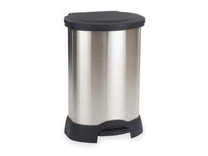 RUBBERMAID FG614787BLA Step On Trash Can, Oval, 30 gal., Black RUBBERMAID FG614787BLA Step On Trash Can, Oval, 30 gal., Black