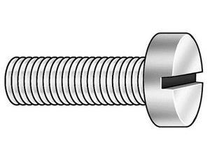 Machine Screw, Cheese, A4 SS, 8mm L, Slotted, Plain, TS M2x0.40mm, Pack 100 Machine Screw, Cheese, A4 SS, 8mm L, Slotted, Plain, TS M2x0.40mm, Pack 100
