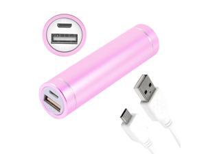 Pink Cylindrical 2600mAh Portable Power Bank for Micro USB Phone Mp5 Pink Cylindrical 2600mAh Portable Power Bank for Micro USB Phone Mp5