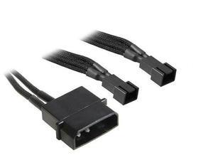 BattleBorn CB-33F12V-Black Molex to 2 x 3-Pin Fan Cable Braided Sleeve Black BattleBorn CB-33F12V-Black Molex to 2 x 3-Pin Fan Cable Braided Sleeve Black