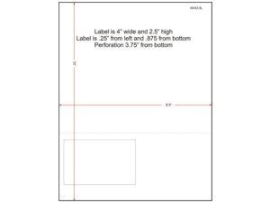 4" x 2-1/2" (4" x 2.5") Integrated Laser Label Form Legal Size Sheets, 1 Label Left (Carton of 1500) 4" x 2-1/2" (4" x 2.5") Integrated Laser Label Form Legal Size Sheets, 1 Label Left (Carton of 1500)