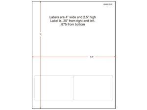 4" x 2-1/2" (4" x 2.5") Integrated Laser Label Form Legal Size Sheets, 2 Up Labels (Carton of 1500) 4" x 2-1/2" (4" x 2.5") Integrated Laser Label Form Legal Size Sheets, 2 Up Labels (Carton of 1500)