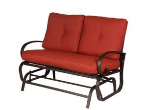 Cloud Mountain Outdoor Furniture 2 Person Loveseat Patio Lounge Glider Bench Rocking Chair,Brick Red Cloud Mountain Outdoor Furniture 2 Person Loveseat Patio Lounge Glider Bench Rocking Chair,Brick Red