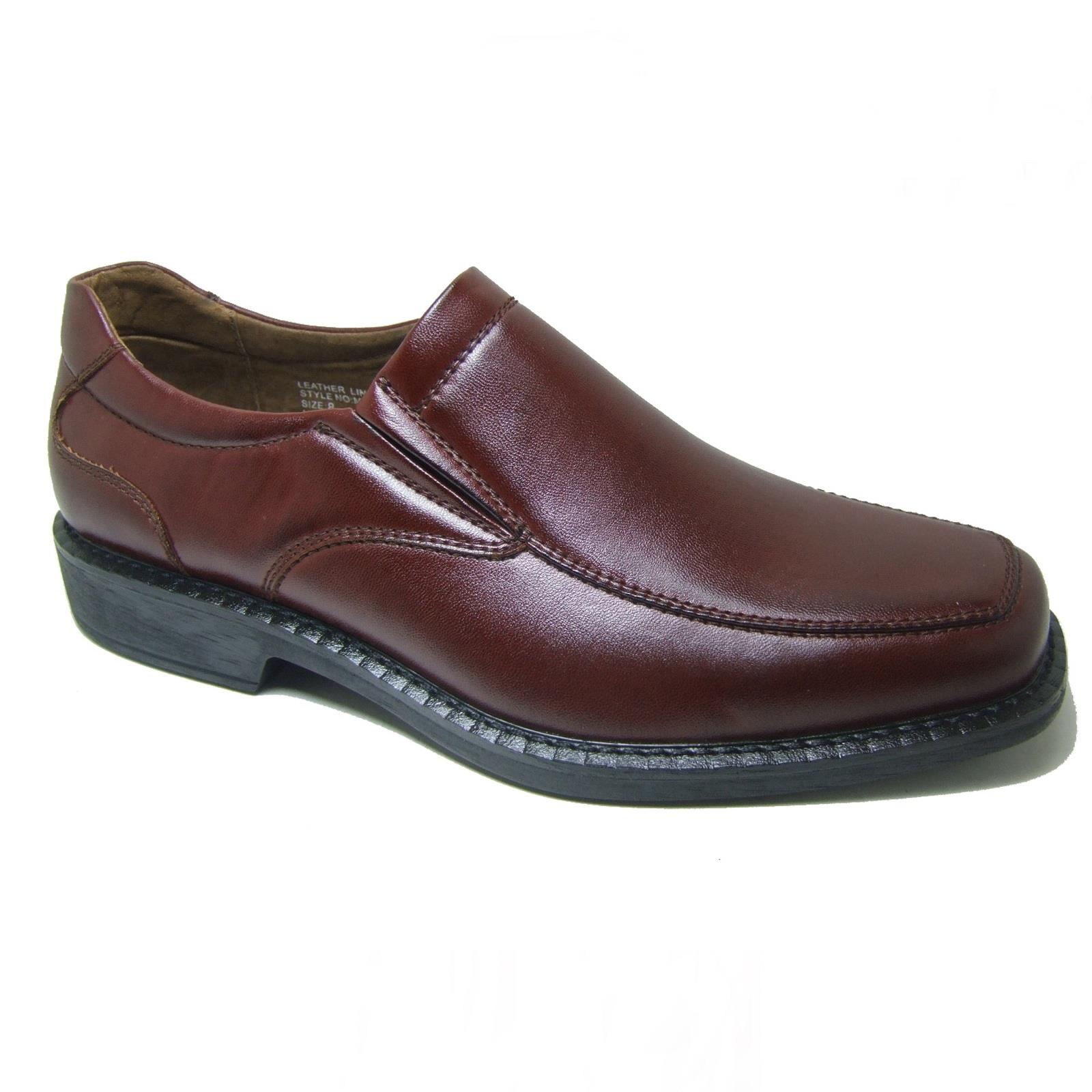 ... Mens Dress Shoes Leather Slip on Loafers Comfort Fit Padded Insoles