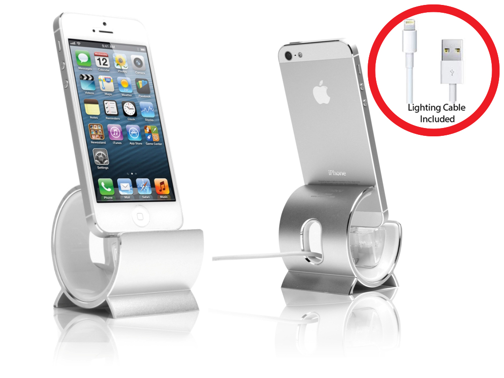 Sinjimoru Aluminum Sync Stand Dock Cradle for iPhone 5S, 5C, 5, 4S, 4 ...