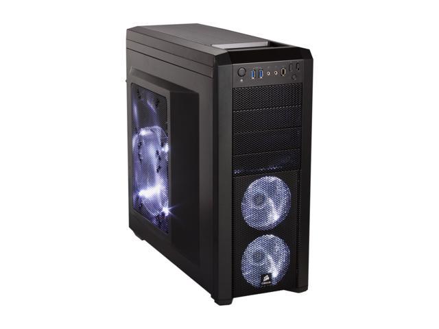 Corsair Carbide Series 500R Black Steel structure with molded ABS plastic accent pieces ATX Mid Tower Computer Case Compatible with ATX (not included) Power Supply