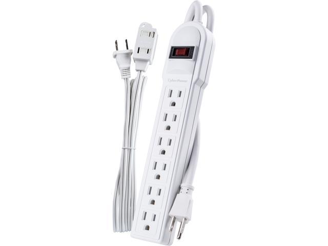 CyberPower 3 Feet 6 Outlets Surge Protector with 6 Feet Extension Cord Combo Pack (MP1008SE6)