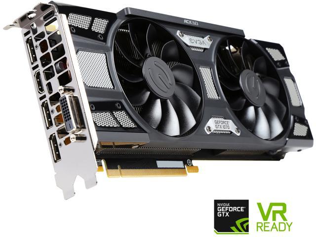 EVGA GeForce GTX 1070 SC GAMING ACX 3.0 Black Edition, 08G-P4-5173-KR, 8GB GDDR5, LED, DX12 OSD Support (PXOC) 