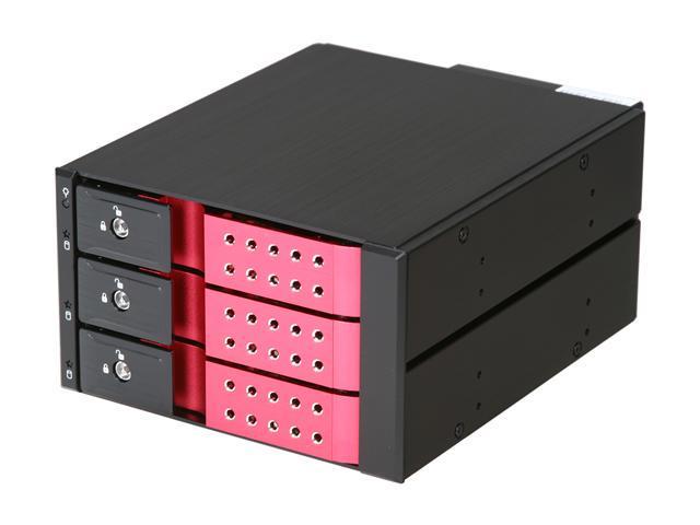 iStarUSA BPN-DE230SS-RED Trayless 2 x 5.25 inch to 3 x 3.5 inch SAS SATA 6 Gbps HDD Hot-Swap Rack