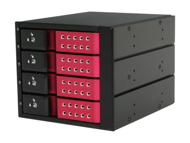 iStarUSA BPN-DE340SS-RED 3 x 5.25 inch to 4 x 3.5 inch SAS/SATA Trayless Hot-Swap Cage