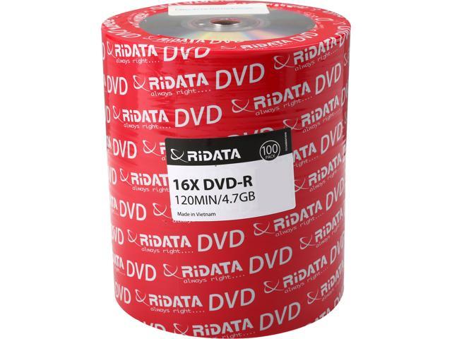 RiDATA 4.7GB 16X DVD-R 100 Packs Shrink Wrap Model DRD-4716-RD100ECOW