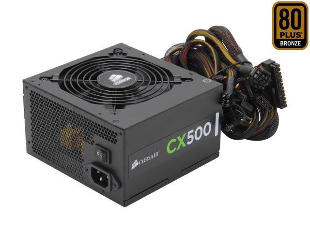 CORSAIR CX series CX500 500W ATX12V v2.3 80 PLUS BRONZE Certified Active PFC Power Supply