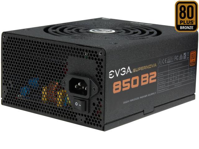 EVGA 110-B2-0850-V1 80 PLUS Bronze 850 W Semi-Modular NVIDIA SLI Ready & Crossfire Support Continuous Power Supply