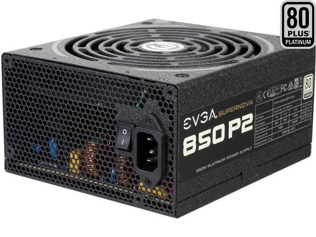 EVGA SuperNOVA 850W 80 PLUS PLATINUM Fully Modular EVGA ECO Mode Power Supply - Includes FREE Power On Self Tester (P2 220-P2-0850-X1)