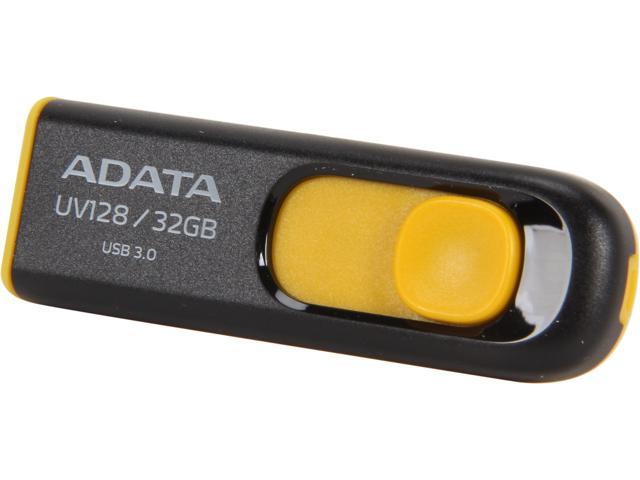 ADATA DashDrive Series UV128 32GB USB 3.0 Flash Drive, Black/Yellow(AUV128-32G-RBY)