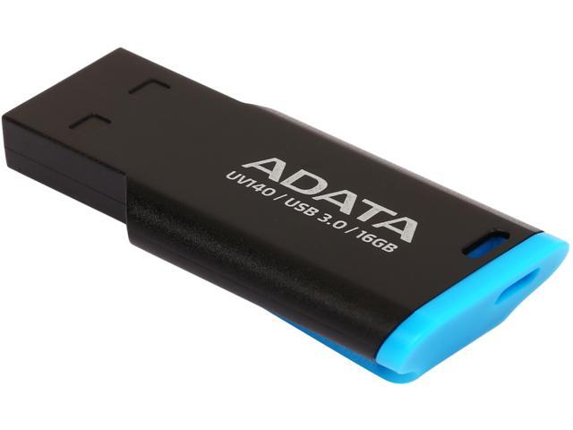 (3x) ADATA USA UV140 16GB USB 3.0 Flash Drive, Blue/Black (AUV140-16G-RBE)