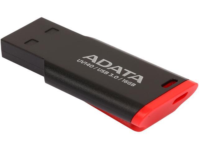 (3x) ADATA USA UV140 16GB USB 3.0 Flash Drive, Red/Black (AUV140-16G-RKD)