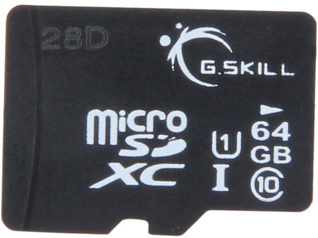 G.SKILL Mobile Devices (microSD) 64GB microSDXC Flash Card Model FF-TSDXC64GN-U1