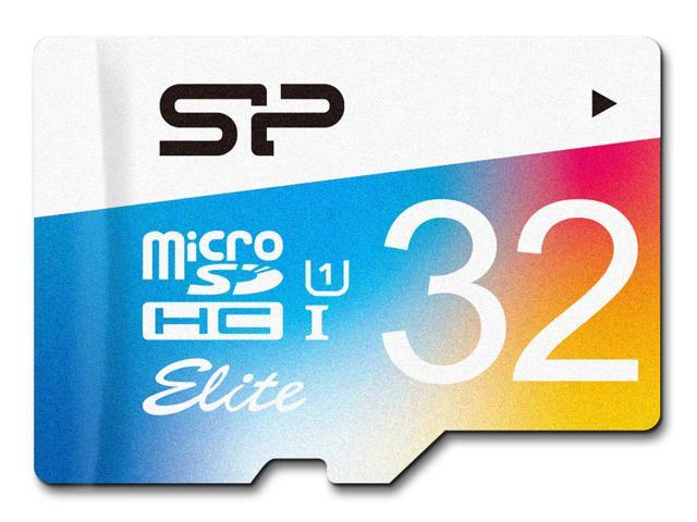 Silicon Power 32GB Elite microSDHC UHS-I/U1 Class 10 Memory Card w/ Adapter, Speed Up to 85MB/s (SP032GBSTHBU1V20NE)