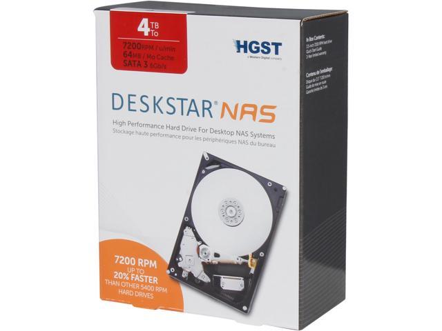 HGST Deskstar NAS H3IKNAS40003272SN (0S03664) 4TB 7200 RPM 64MB Cache SATA 6.0Gb/s 3.5 inch High-Performance Hard Drive Retail Kit