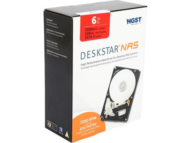 HGST Deskstar NAS H3IKNAS600012872SN (0S03839) 6TB 7200 RPM 128MB Cache SATA 6.0Gb/s 3.5 inch High-Performance Hard Drive Retail Kit