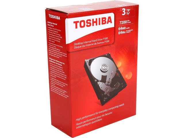 TOSHIBA P300 HDWD130XZSTA 3TB 7200 RPM 64MB Cache SATA 6.0Gb/s 3.5 inch Desktop Internal Hard Drive Retail Kit