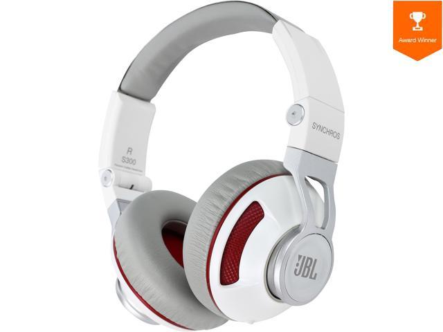 JBL Synchros S300 Premium On-Ear Headphones w/ Built-in Remote/Microphone - White/Red