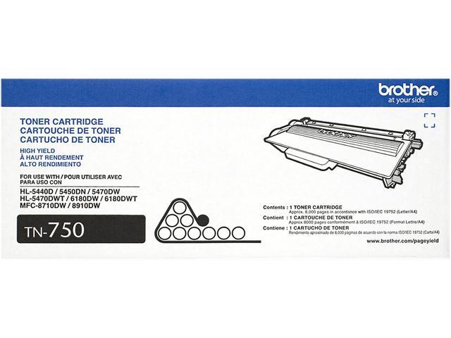 Brother TN750 Toner Cartridge 8,000 Pages Yield; Black