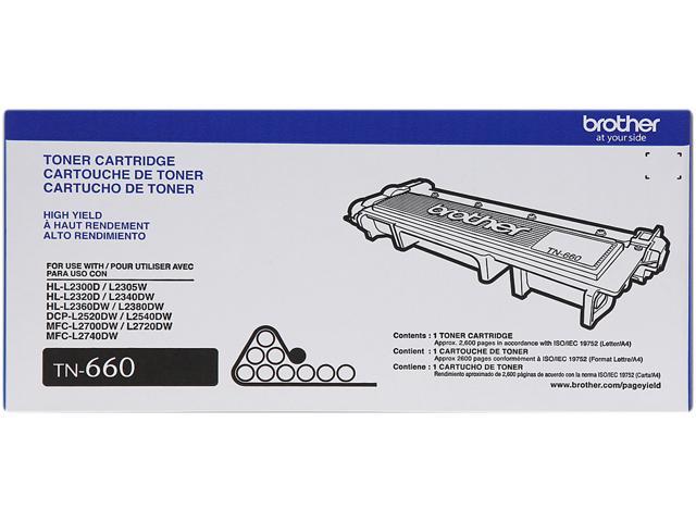 Brother TN660 High Yield Toner Cartridge for DCPL2540DW, HL2360DW, MFCL2700DW; Black