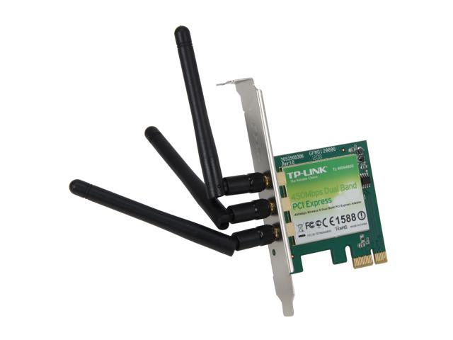 TP-LINK TL-WDN4800 Dual Band Wireless N900 PCI Express Adapter, 2.4 GHz 450 Mbps / 5 GHz 450 Mbps, IEEE 802.1a/b/g/n, WEP / WPA / WPA2, Plug & Play in Windows 8