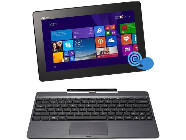 Refurbished: ASUS Transformer Book T100TAF-B1-MS 2-in-1 Tablet Intel Atom Z3735F (1.33GHz) 2GB Memory 32GB SSD Intel HD Graphics Shared memory 10.1 inch Touchscreen Windows 8.1 32-Bit, Chiclet Keyboard Dock Included