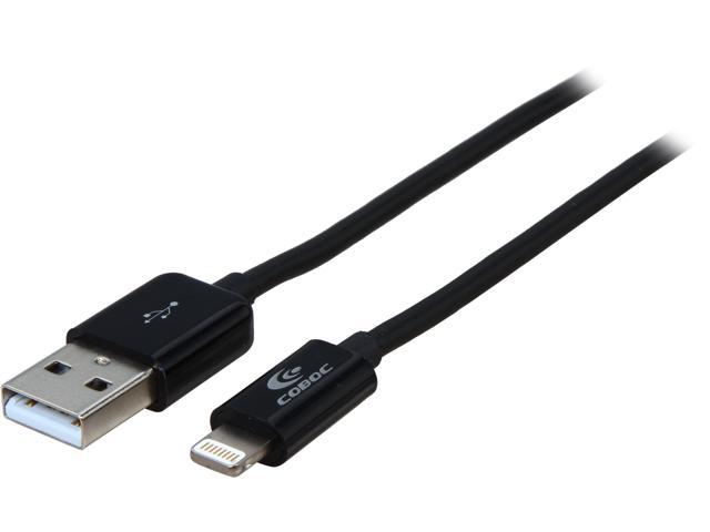 Coboc iSyncLT8-6-BK MFi Certified, Apple approved, Black 6ft 8-Pin Lightning Connector to USB Cable compatible with the newest iOS 8.1 and beyond - Charge and Sync Cable
