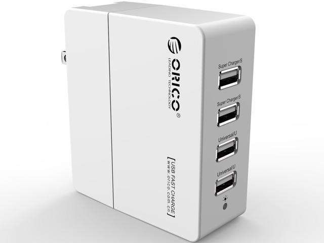 ORICO 34W DCX-4U 6.8A 4-Port Portable Travel Wall USB Charger for iPhone 6, iPad Air 2, Samsung Galaxy S6 Edge, HTC M9, Nexus & More